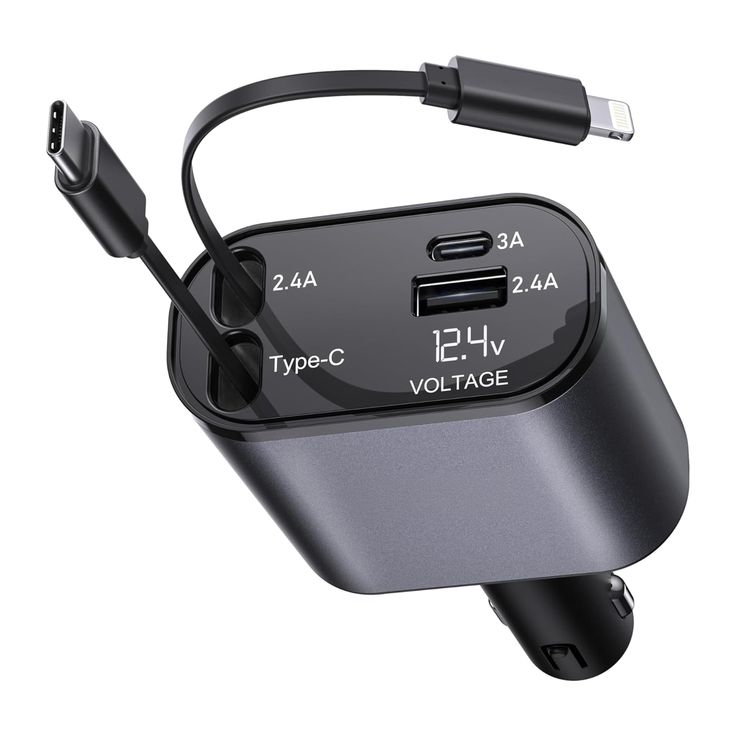 Retractable 4-in-1 Fast Car Charger