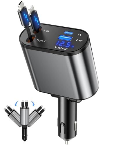 Retractable 4-in-1 Fast Car Charger